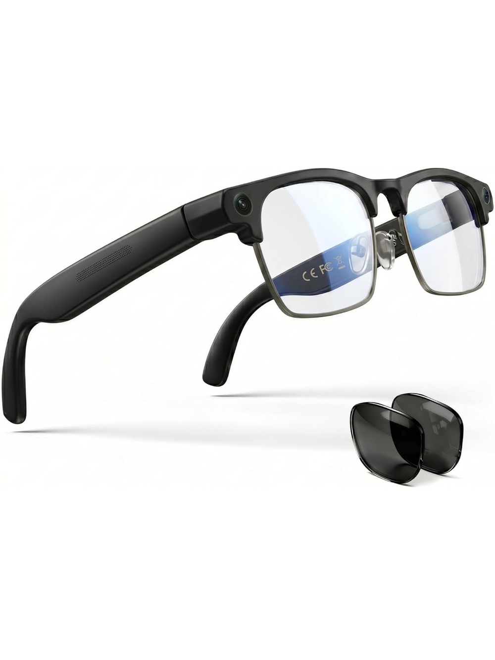 AI Smart Glasses for Men Women, 4K Camera, Translator, Call & Recorder